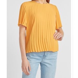 EXPRESS Pleated Crew Neck Top